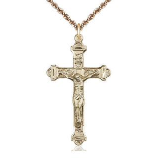 14kt Gold Filled Crucifix Medal Catholic Jewelry