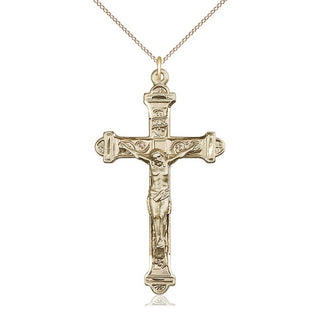14kt Gold Crucifix Medal