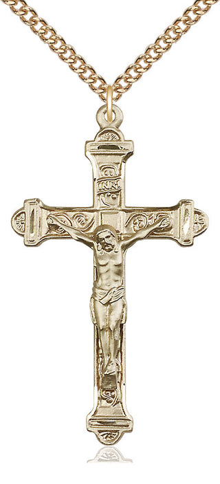 14kt Gold Crucifix Medal