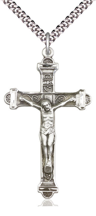 Sterling Silver Crucifix Medal Catholic Jewelry