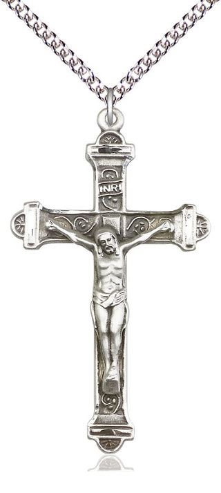 Sterling Silver Crucifix Medal Catholic Jewelry