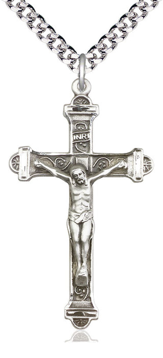 Sterling Silver Crucifix Medal Catholic Jewelry