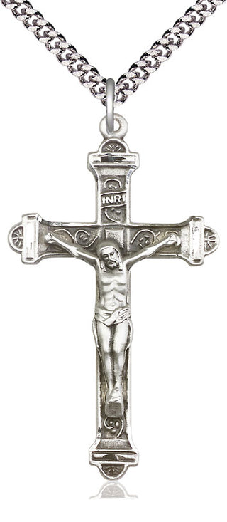 Sterling Silver Crucifix Medal Catholic Jewelry