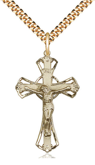 14kt Gold Filled Crucifix Medal Catholic Jewelry