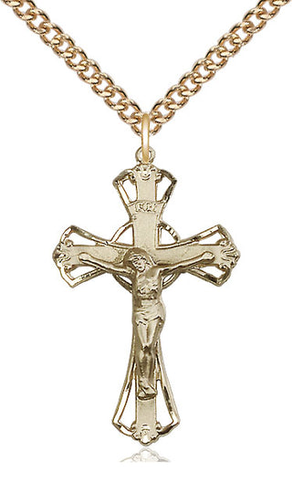 14kt Gold Filled Crucifix Medal Catholic Jewelry
