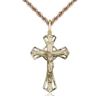14kt Gold Filled Crucifix Medal Catholic Jewelry