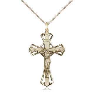 14kt Gold Crucifix Medal