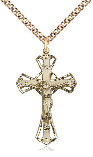 14kt Gold Crucifix Medal