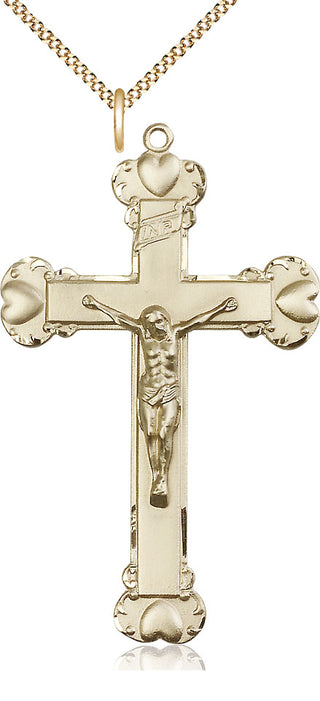 14kt Gold Filled Crucifix Medal Catholic Jewelry