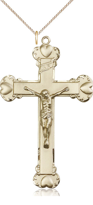 14kt Gold Filled Crucifix Medal Catholic Jewelry
