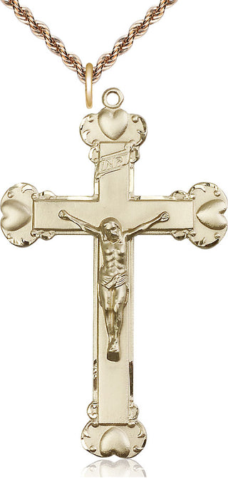 14kt Gold Filled Crucifix Medal Catholic Jewelry