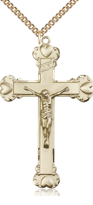 14kt Gold Crucifix Medal