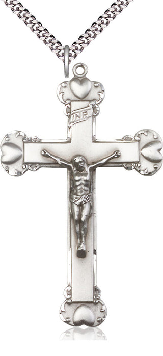 Sterling Silver Crucifix Medal Catholic Jewelry