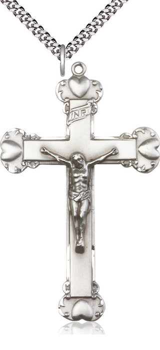 Sterling Silver Crucifix Medal Catholic Jewelry