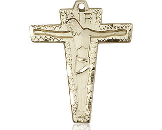 14kt Gold Filled Primative Crucifix Medal