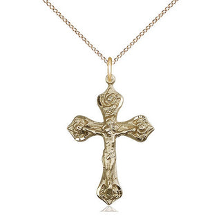 14kt Gold Crucifix Medal