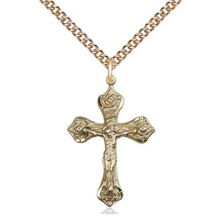 14kt Gold Crucifix Medal