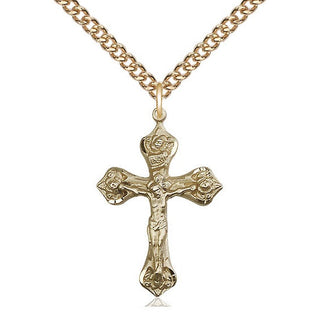 14kt Gold Crucifix Medal