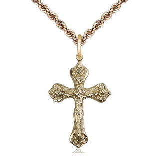 14kt Gold Crucifix Medal