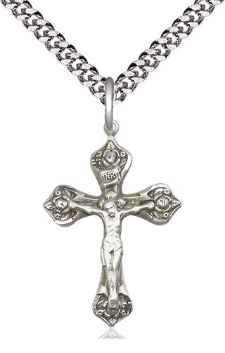 Sterling Silver Crucifix Medal Catholic Jewelry