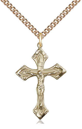 14kt Gold Filled Crucifix Medal Catholic Jewelry