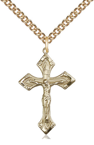 14kt Gold Crucifix Medal