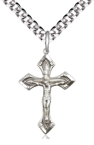 Sterling Silver Crucifix Medal Catholic Jewelry