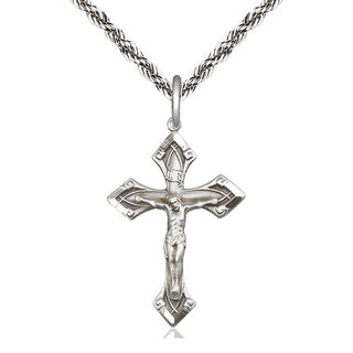 Sterling Silver Crucifix Medal Catholic Jewelry