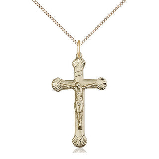 14kt Gold Filled Crucifix Medal Catholic Jewelry