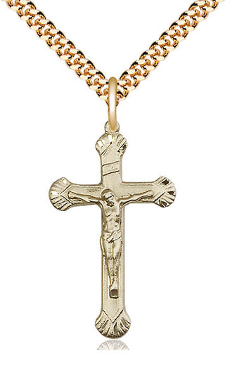 14kt Gold Filled Crucifix Medal Catholic Jewelry