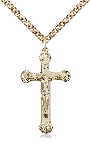 14kt Gold Filled Crucifix Medal Catholic Jewelry