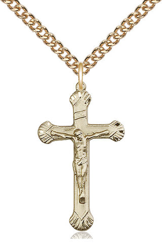 14kt Gold Filled Crucifix Medal Catholic Jewelry