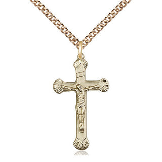 14kt Gold Crucifix Medal