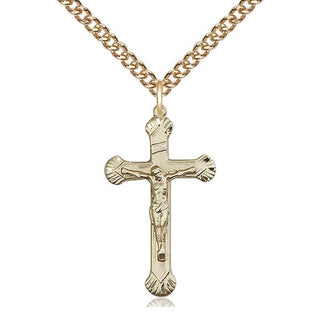 14kt Gold Crucifix Medal