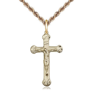 14kt Gold Crucifix Medal