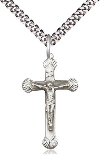 Sterling Silver Crucifix Medal Catholic Jewelry