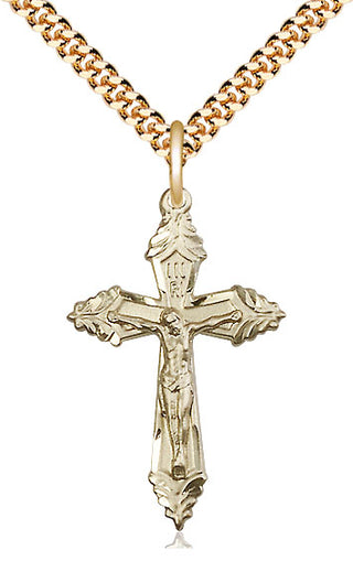 14kt Gold Filled Crucifix Medal Catholic Jewelry