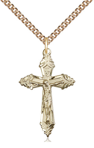 14kt Gold Filled Crucifix Medal Catholic Jewelry