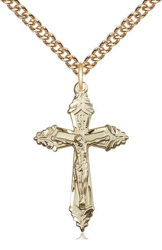 14kt Gold Filled Crucifix Medal Catholic Jewelry