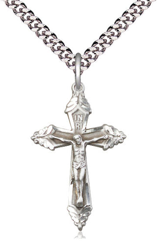 Sterling Silver Crucifix Medal Catholic Jewelry