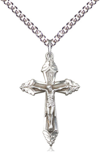Sterling Silver Crucifix Medal Catholic Jewelry