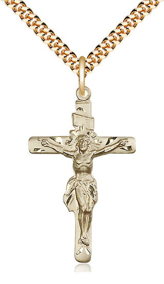 14kt Gold Filled Crucifix Medal Catholic Jewelry
