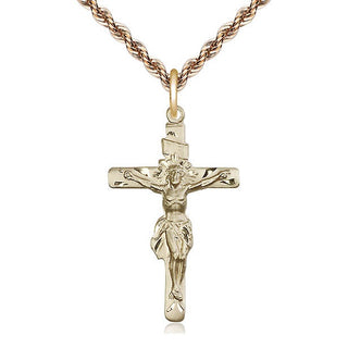 14kt Gold Filled Crucifix Medal Catholic Jewelry