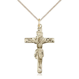 14kt Gold Crucifix Medal