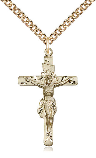 14kt Gold Crucifix Medal