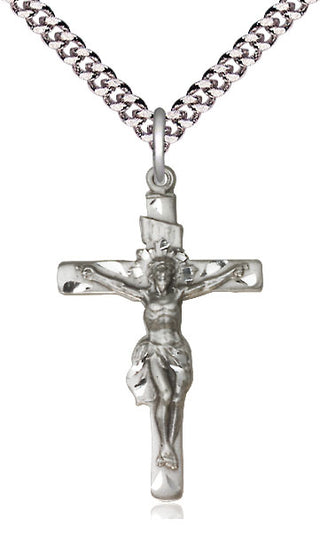 Sterling Silver Crucifix Medal Catholic Jewelry