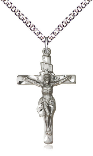 Sterling Silver Crucifix Medal Catholic Jewelry