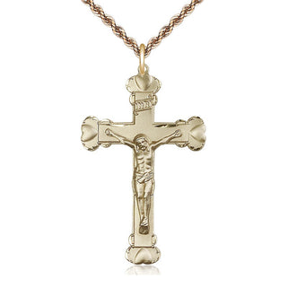 14kt Gold Crucifix Medal