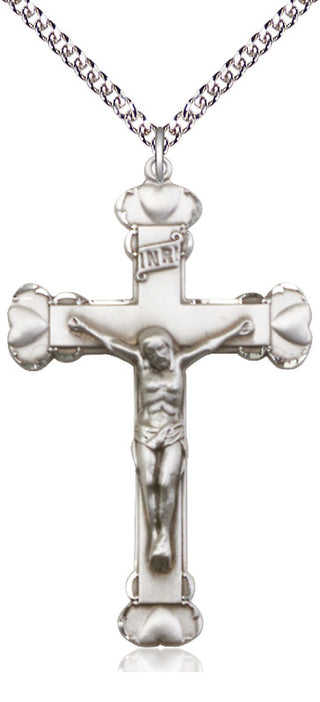 Sterling Silver Crucifix Medal Religious Jewelry