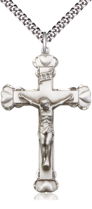 Sterling Silver Crucifix Medal Religious Jewelry